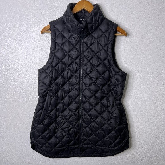 Athleta Whisper Featherless Puffer Vest Quilted Black Size Medium Women - Picture 2 of 8
